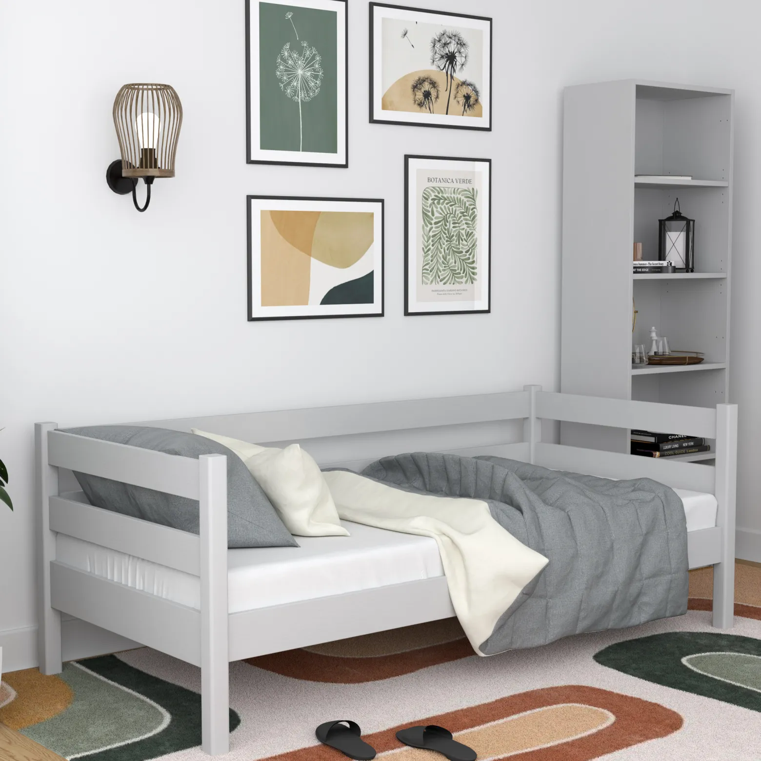 Drewniane łóżko sofa N01
