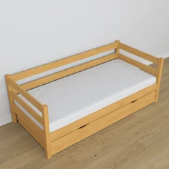 Drewniane łóżko sofa z szufladą N01