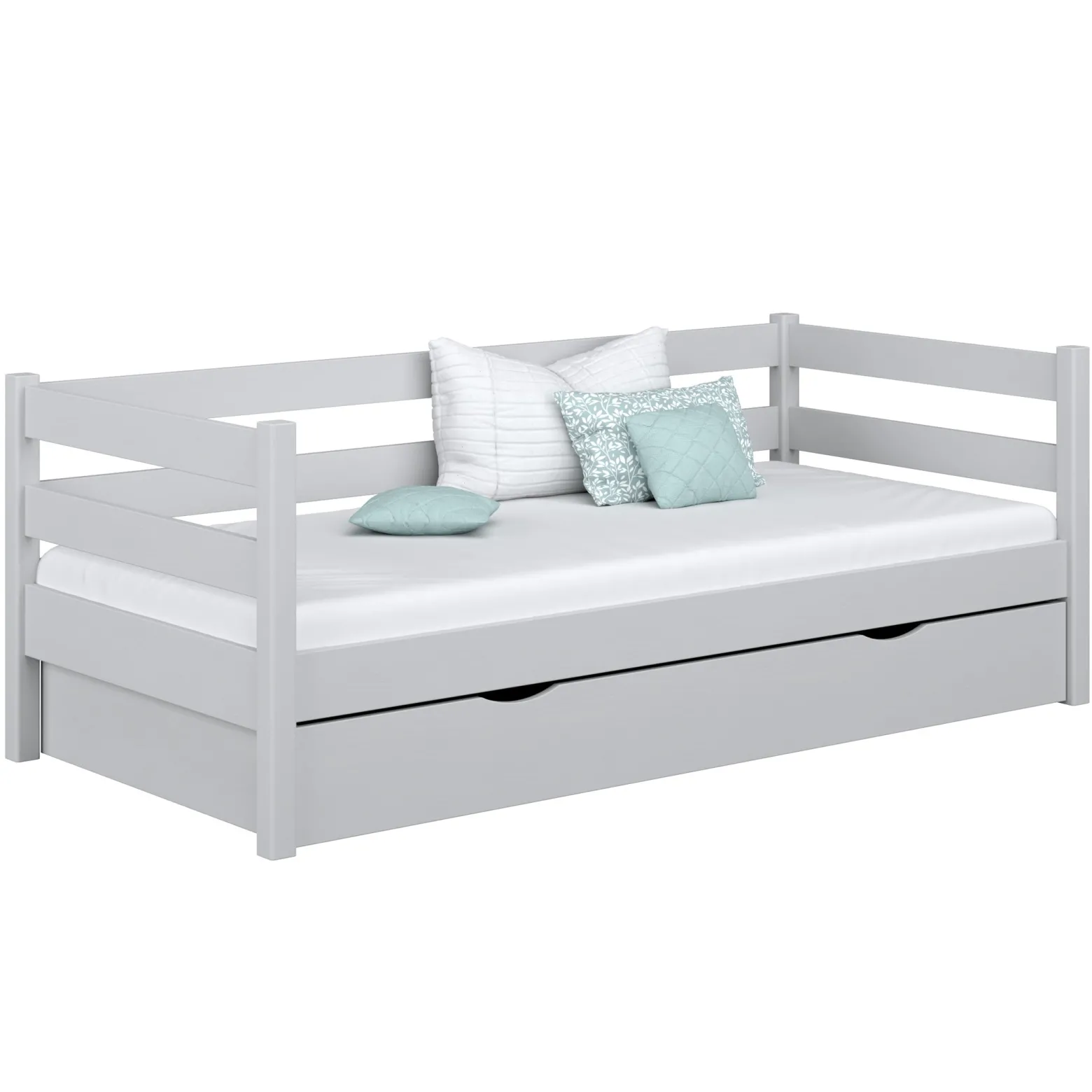 Drewniane łóżko sofa z szufladą N01