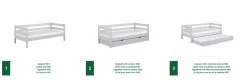 Drewniane łóżko sofa z szufladą N01