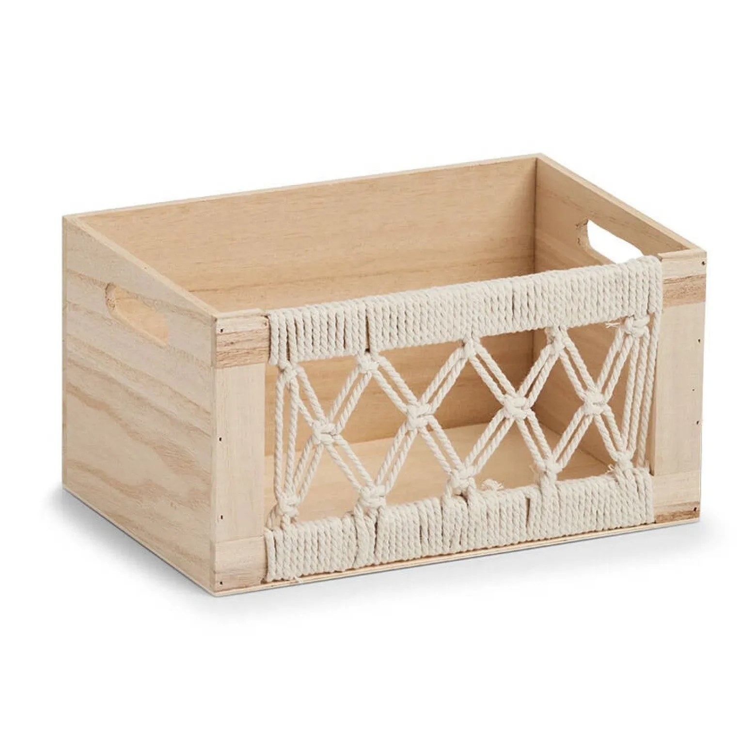 Drewniane pudełko z ażurowym frontem BOHO, 30 x 20 x 16 cm