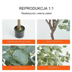 Drzewo eukaliptus sztuczne drzewko ozdobne 181 cm