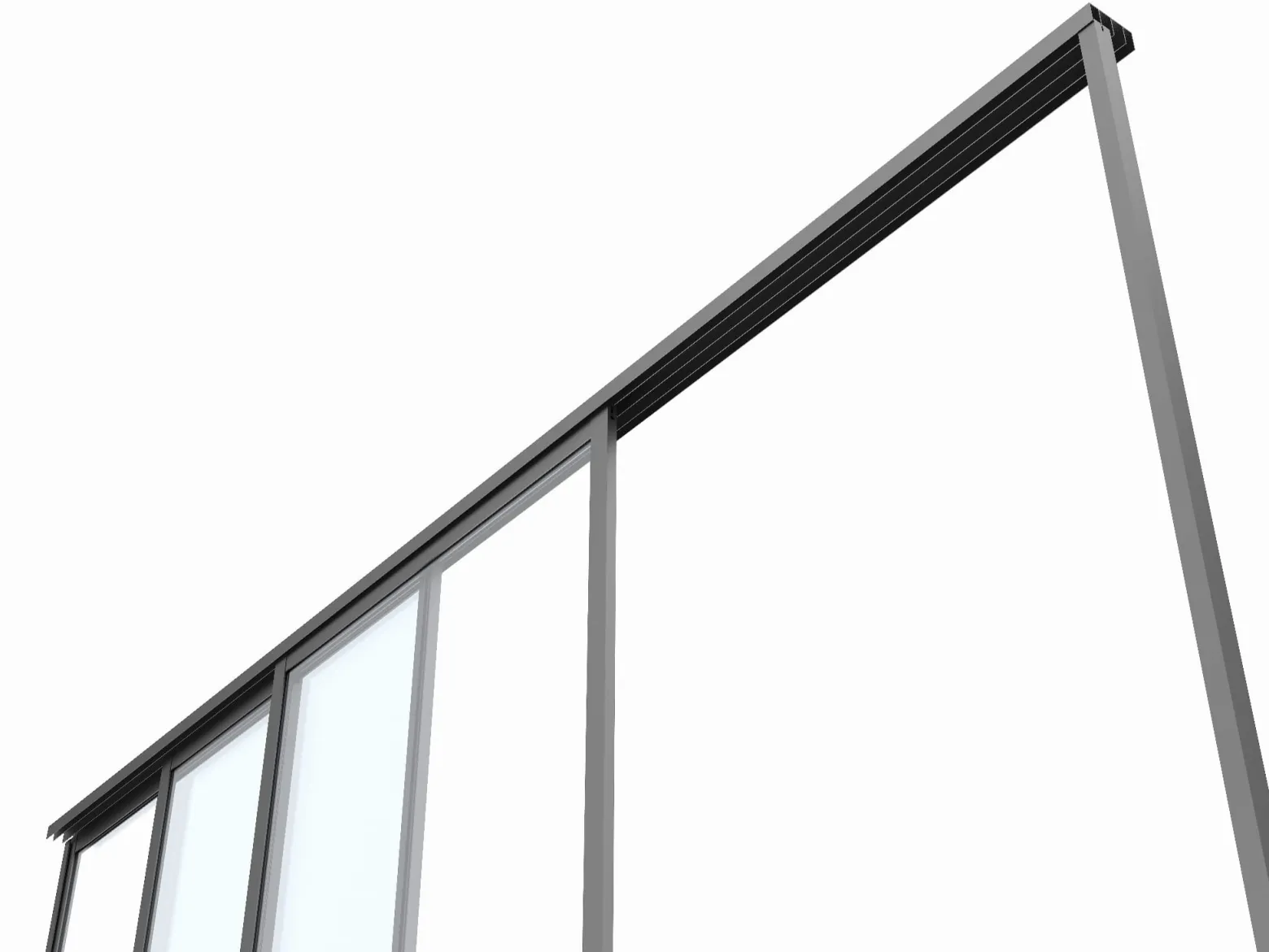 Drzwi przesuwne szklane Luxe 370x238cm antracytowe 4m