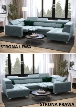 Duży narożnik U 350 cm – Funkcja Relax + Spanie + Pojemnik – Komfort XXL