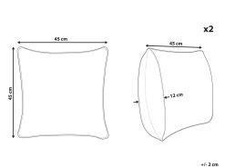 Dwie poduszki ogrodowe 45cm kolorowe zygzak