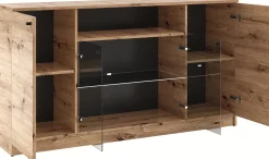 Dwudrzwiowa komoda 160 cm z szufladami do salonu ERIS dąb artisan