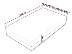 Dwustronny materac sprężynowy wysoki Oro 24 cm