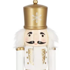 Dziadek do orzechów 30 cm drewniany żołnierzyk złoty figurka