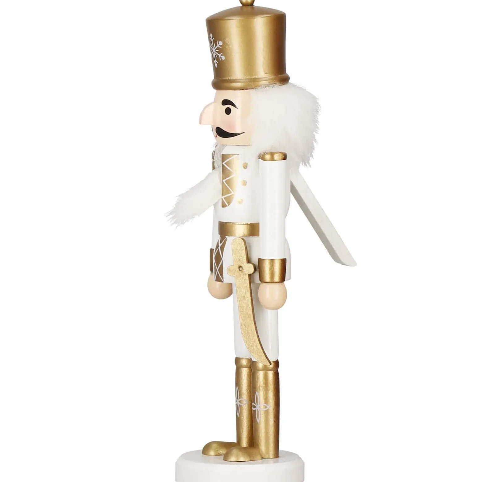 Dziadek do orzechów 30 cm drewniany żołnierzyk złoty figurka