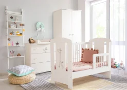 Łóżeczko dziecięce SAFARI ŻYRAFKA 120x60 białe