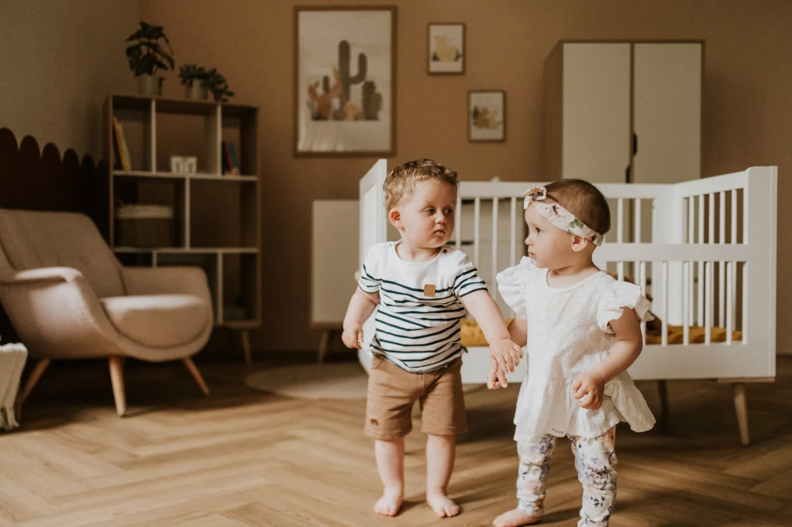 Łóżeczko dziecięce SOFIE 120x60 białe/buk