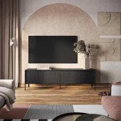 Elegancka szafka pod telewizor z ryflowaniem FLORES