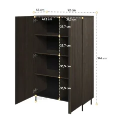 Elegancka dwudrzwiowa komoda w kolorze jesion do loftowego salonu NOBO