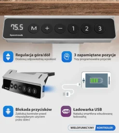 Elektryczny stelaż biurkowy Spacetronik SPE-221W