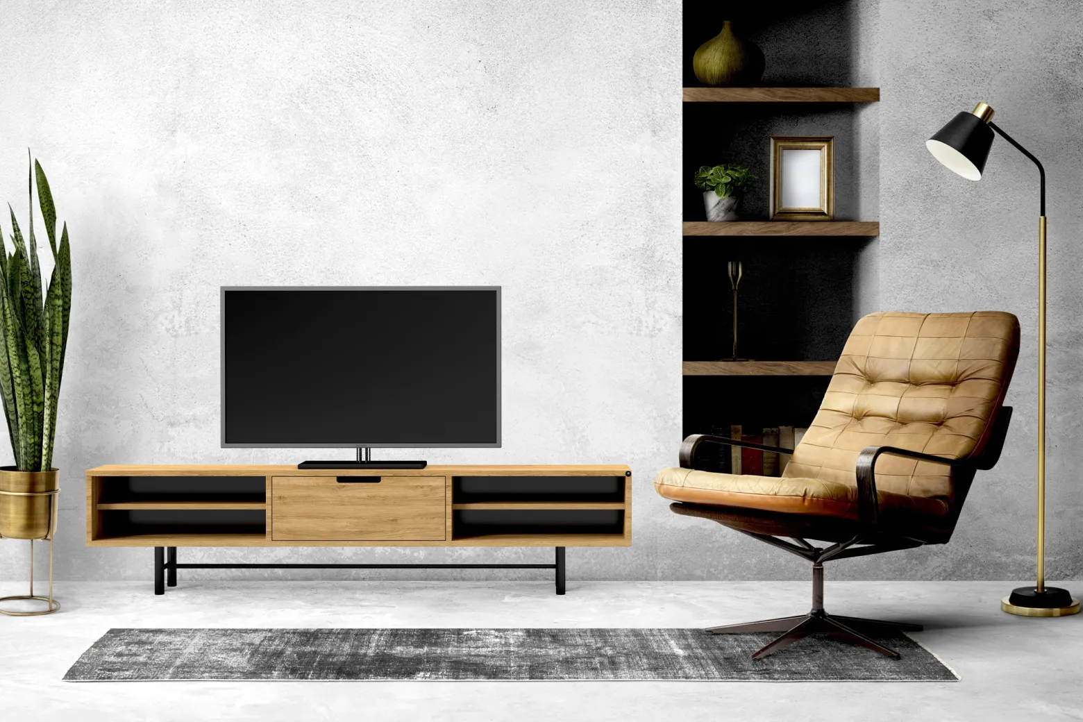 Emra Wood RTV-66 Szafka Rtv Dąb Loft
