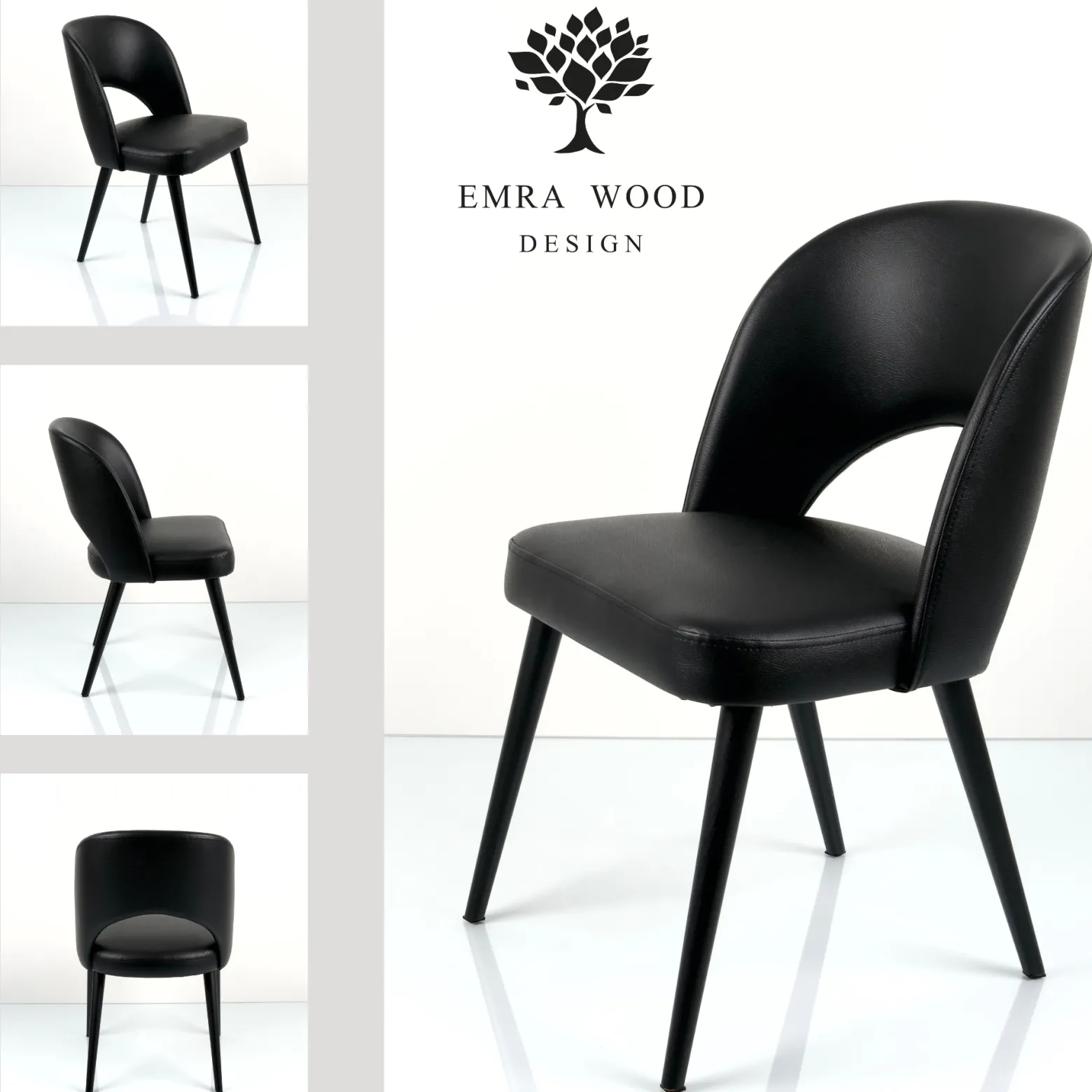 Emra Wood Deluxe KR-5 krzesło tk. ATOS 111 czarny