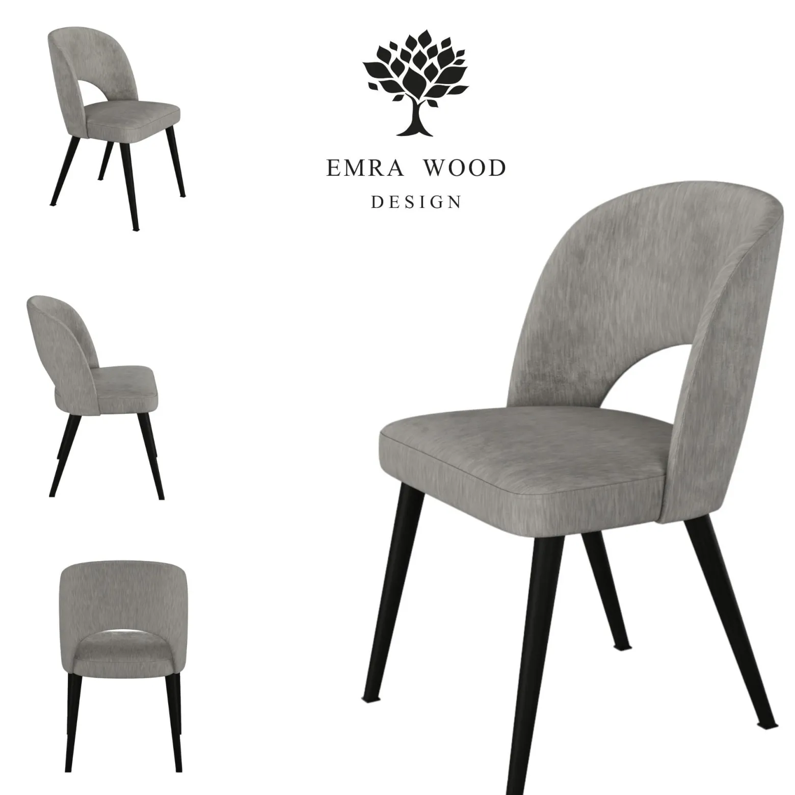 Emra Wood Premium KR-5 krzesło tk. TUXEDO-04-MIST czarny