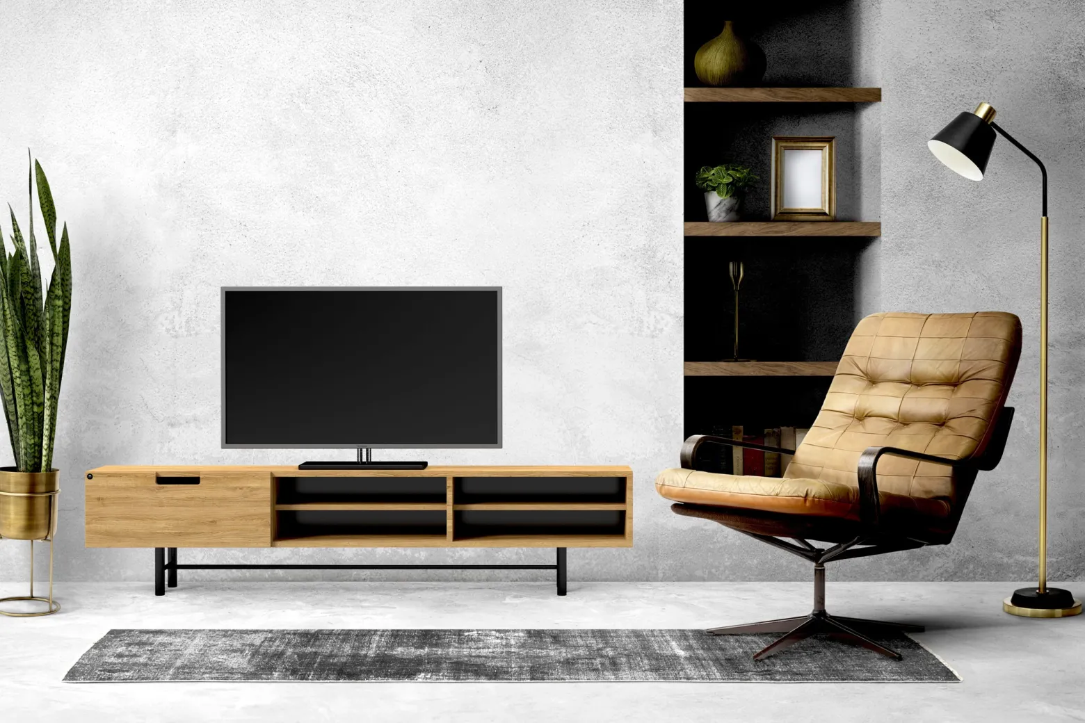 Emra Wood RTV-57 Szafka Rtv Dąb Loft