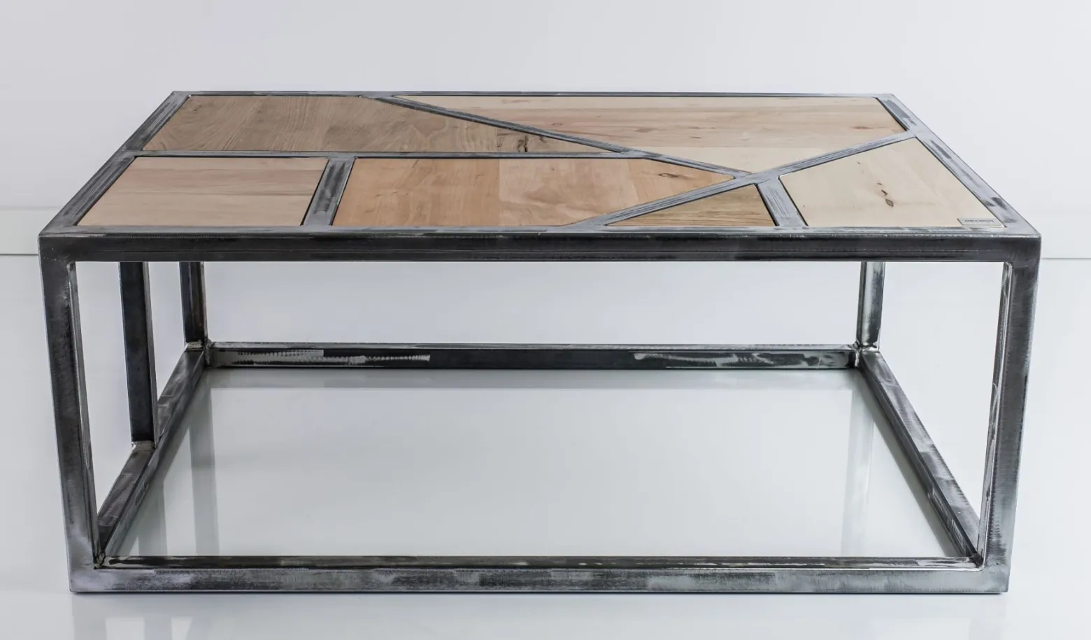 Emra Wood SKD-2 stolik kawowy drewno stal industrialna
