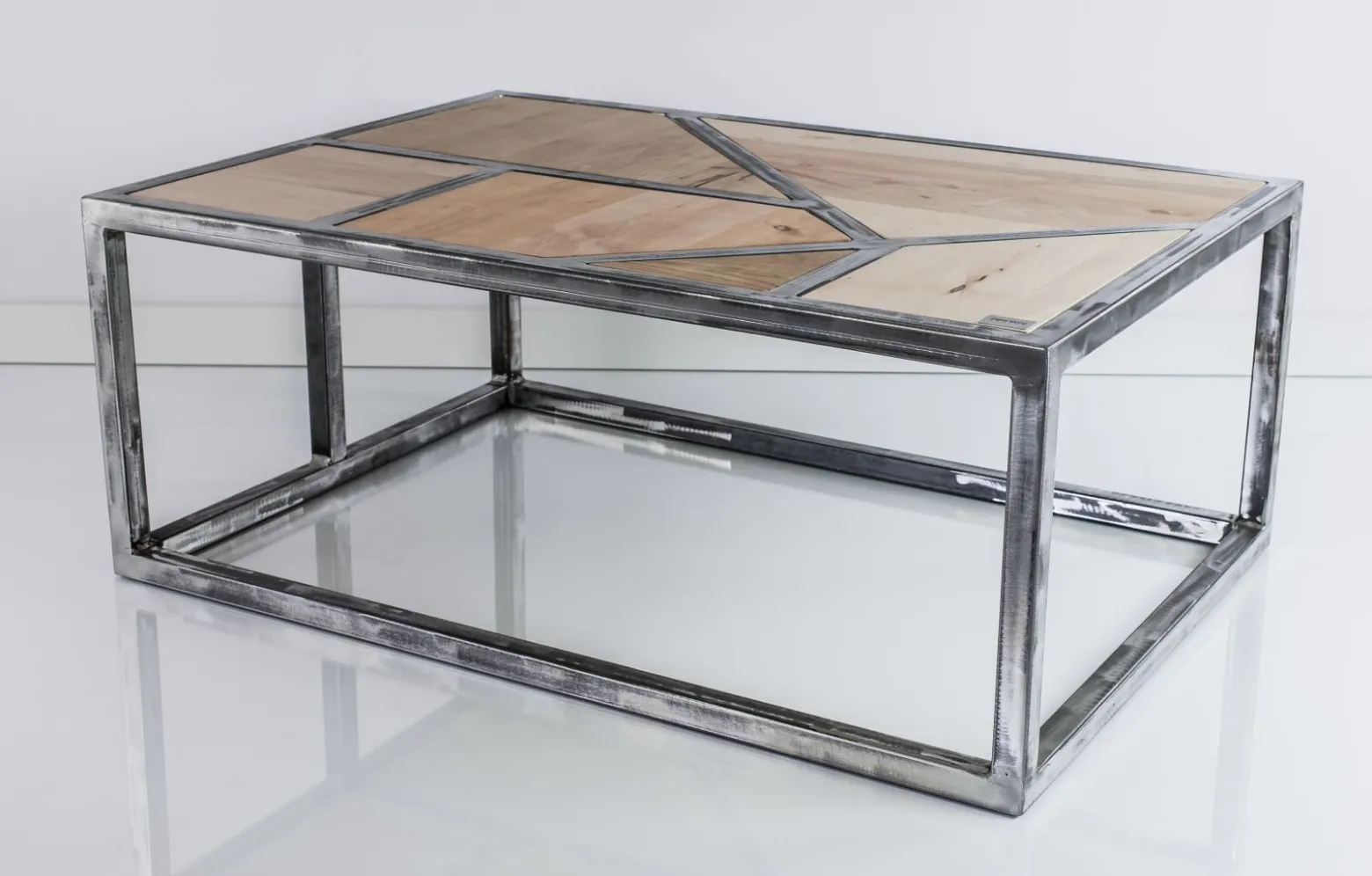 Emra Wood SKD-2 stolik kawowy drewno stal industrialna