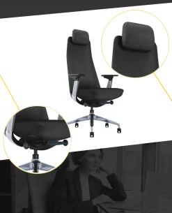 Ergonomiczny fotel biurowy X-ME chrom/czarny