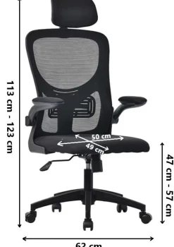 Ergonomiczny fotel obrotowy krzesło biurowe BATI Czarny