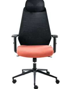 Ergonomiczny fotel biurowy czarny z czerwonym