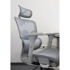 Ergonomiczny fotel biurowy regulowane krzesło z siatki - Szare