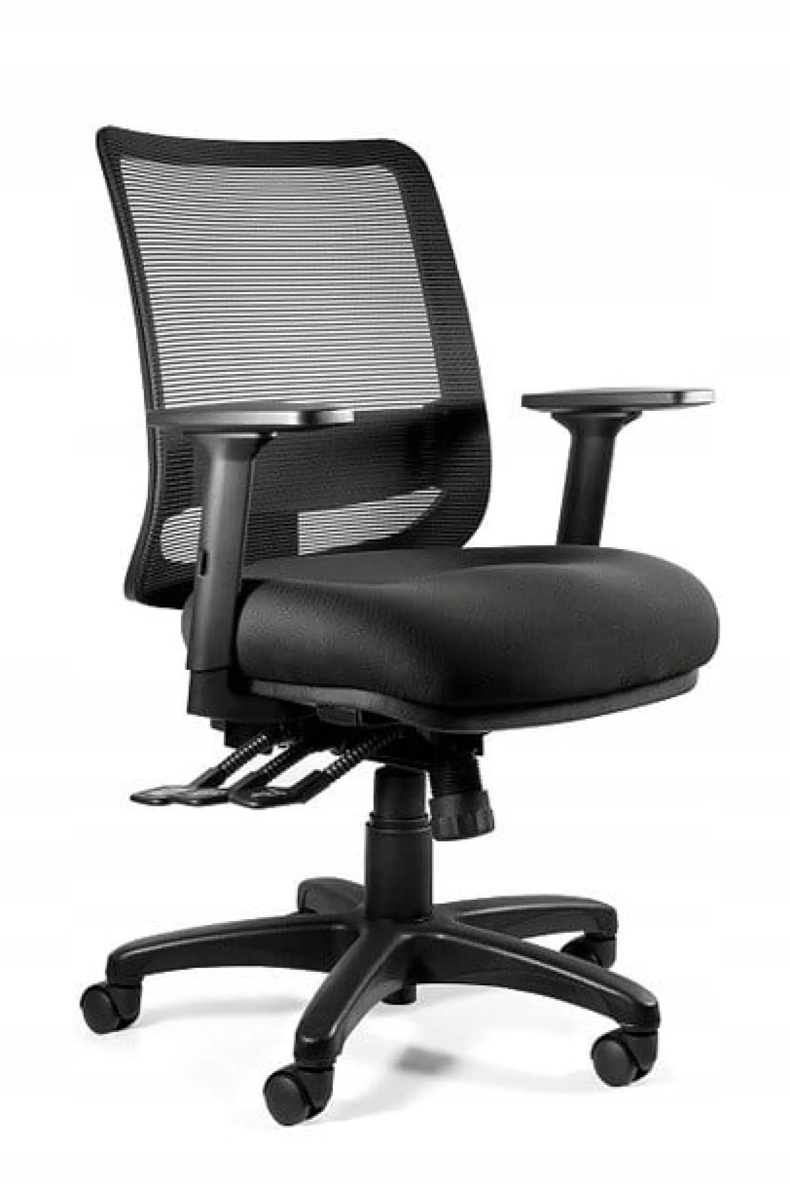 Ergonomiczny fotel biurowy SAGA PLUS M czarny siatka/tkanina