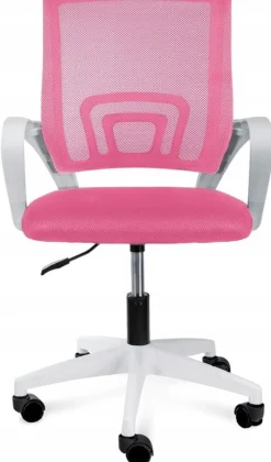 Ergonomiczny fotel obrotowy krzesło biurowe ALEX różowo biały różowy