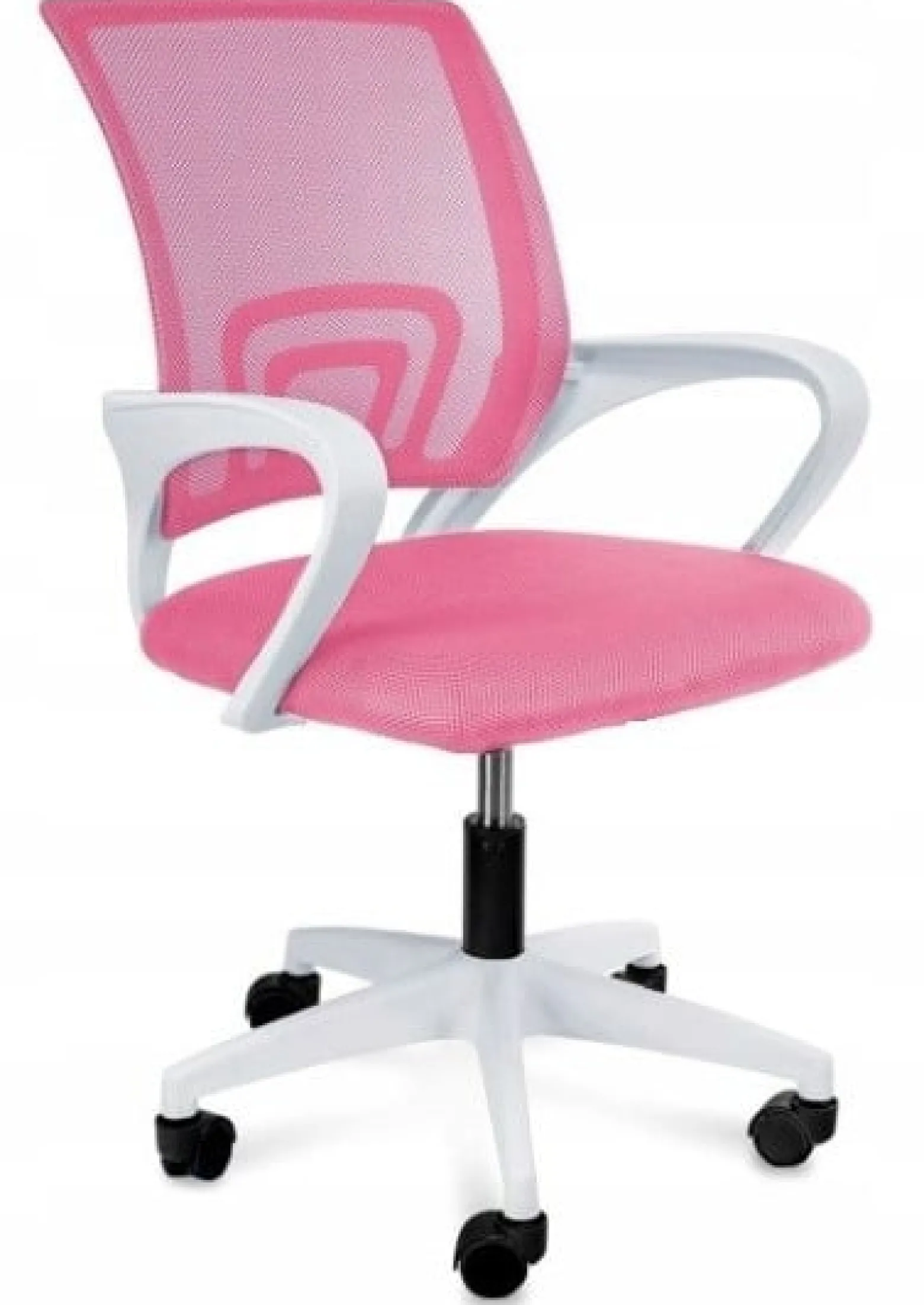 Ergonomiczny fotel obrotowy krzesło biurowe ALEX różowo biały różowy