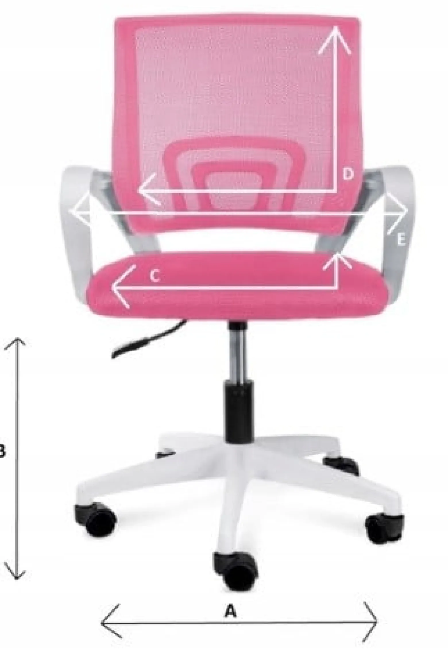Ergonomiczny fotel obrotowy krzesło biurowe ALEX różowo biały różowy
