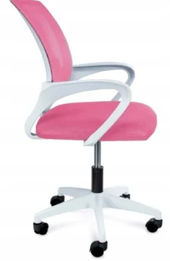 Ergonomiczny fotel obrotowy krzesło biurowe ALEX różowo biały różowy