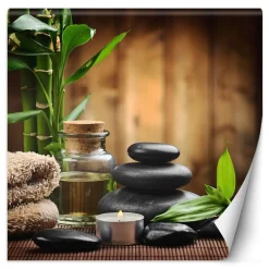 Feeby Fototapeta, Bambus kamienie zen w SPA 100x100
