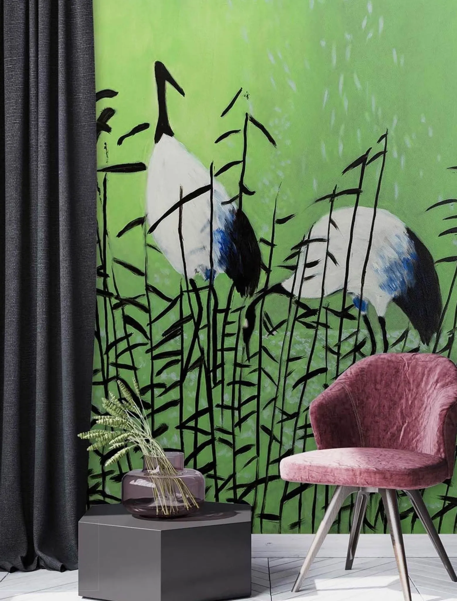 Feeby Fototapeta, Ptaki czaple malowane 100x140