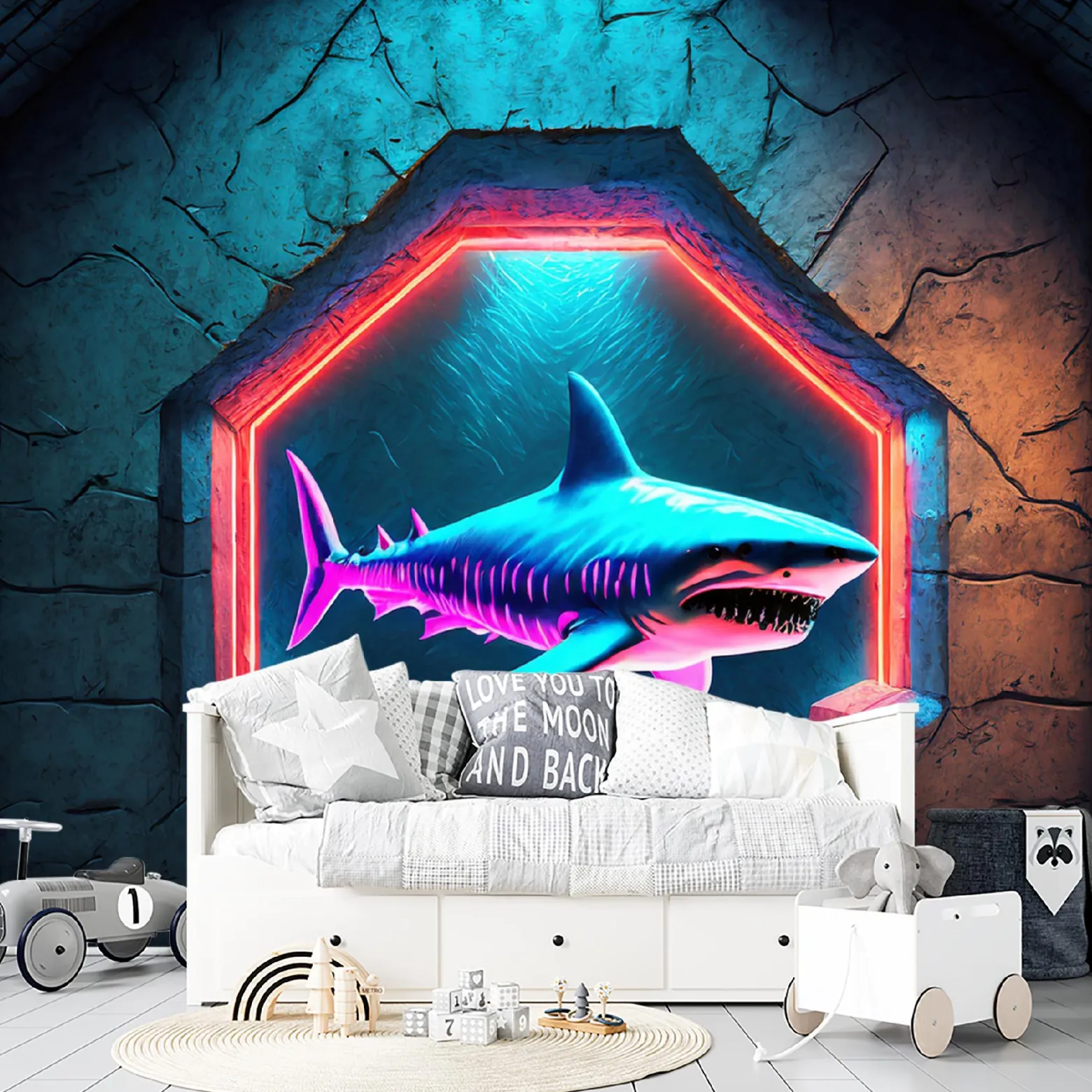 Feeby Fototapeta Rekin Zwierzęta Neon
