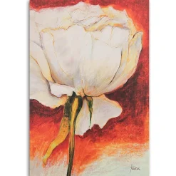 Feeby Obraz na płótnie Biała piwonia ręcznie malowana 40x60