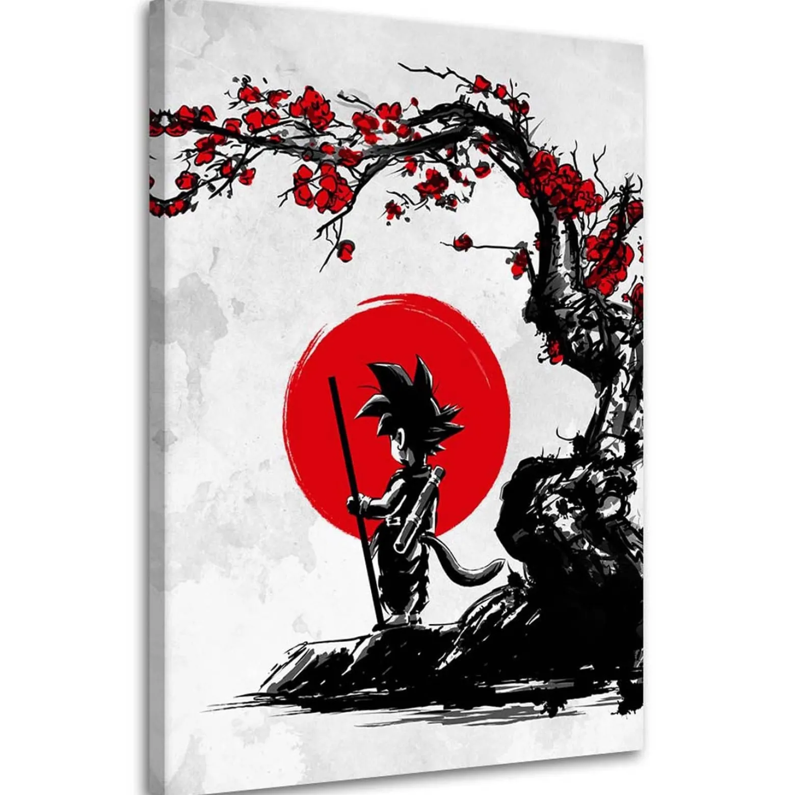 Feeby Obraz na płótnie, Goku i czerwony księżyc Anime 40x60
