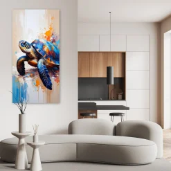 Feeby Obraz nowoczesny do kuchni salonu biura, Żółw Gady Morze Ocean 40x80