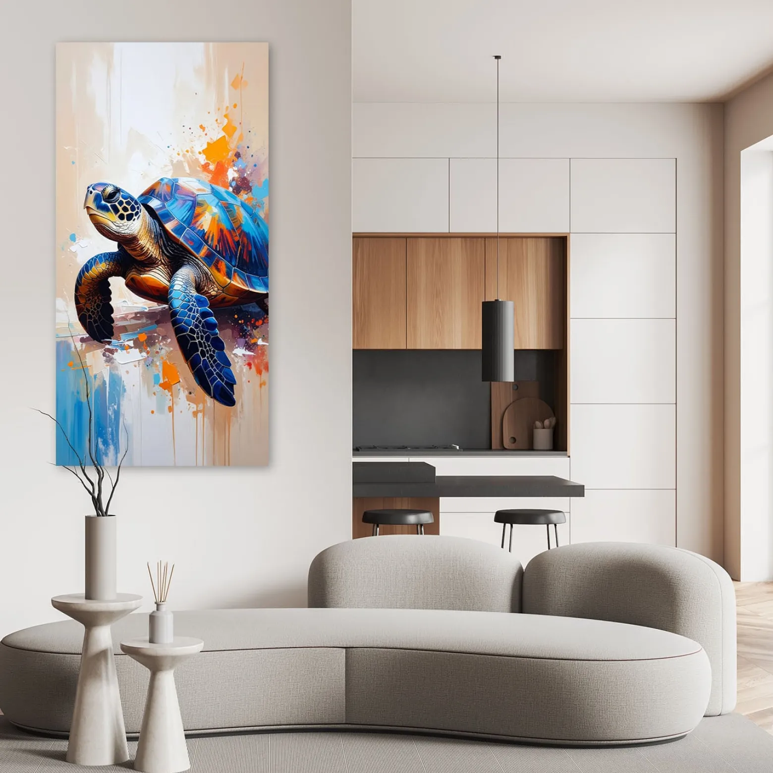 Feeby Obraz nowoczesny do kuchni salonu biura, Żółw Gady Morze Ocean 40x80