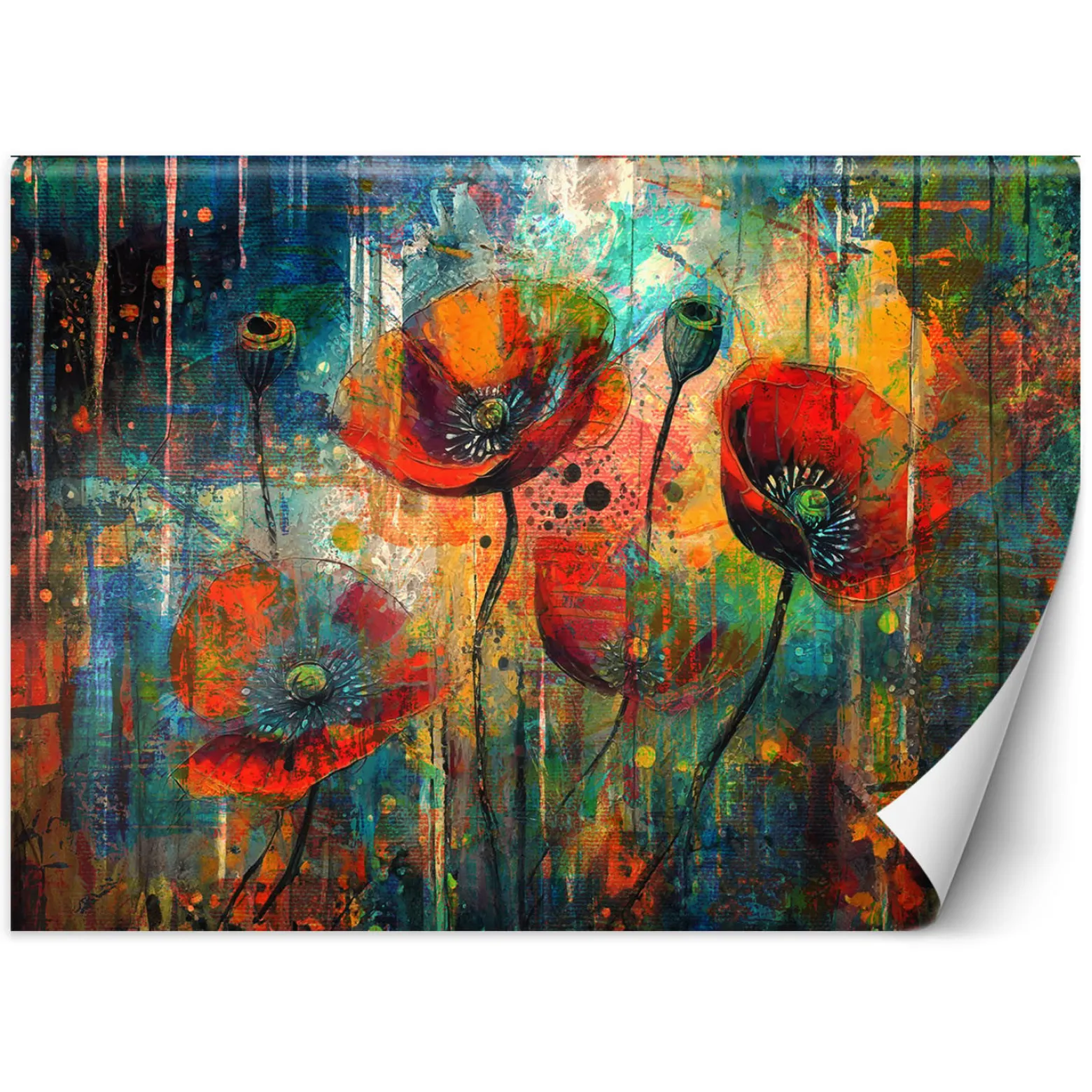 Feeby Fototapeta, Abstrakcyjne Kwiaty Maki 150x105