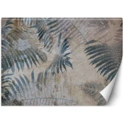 Feeby Fototapeta, Beton Paproć Liście Niebieski 150x105