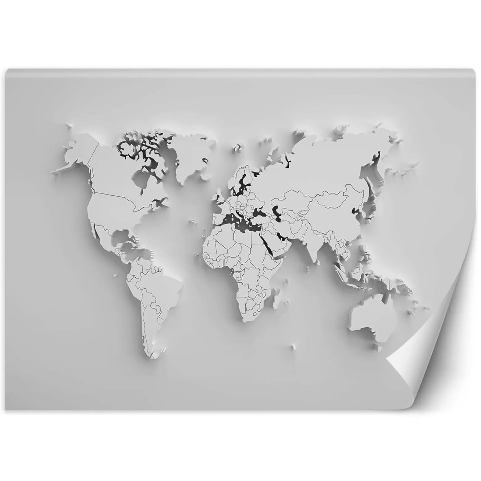 Feeby Fototapeta, Biała mapa świata 3D 150x105