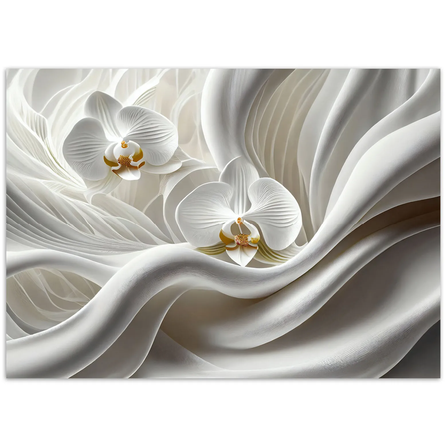 Feeby Fototapeta, Biała orchidea i abstrakcja 3D 150x105