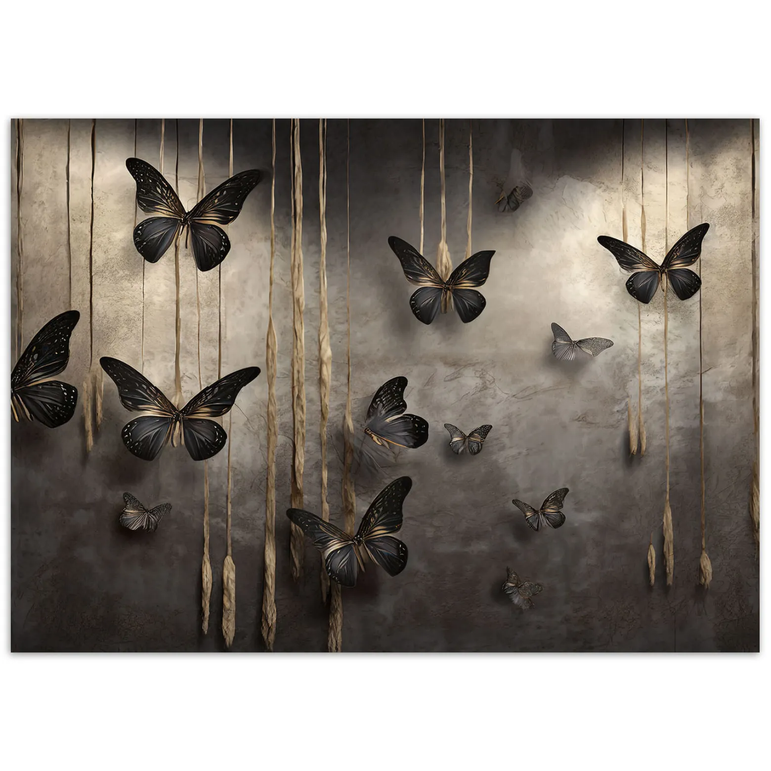 Feeby Fototapeta, Czarne motyle 3D 150x105