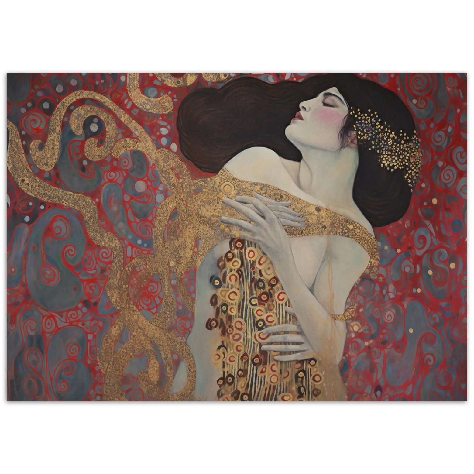 Feeby Fototapeta, Kobieta czerwona abstrakcja - G. Klimt 150x105