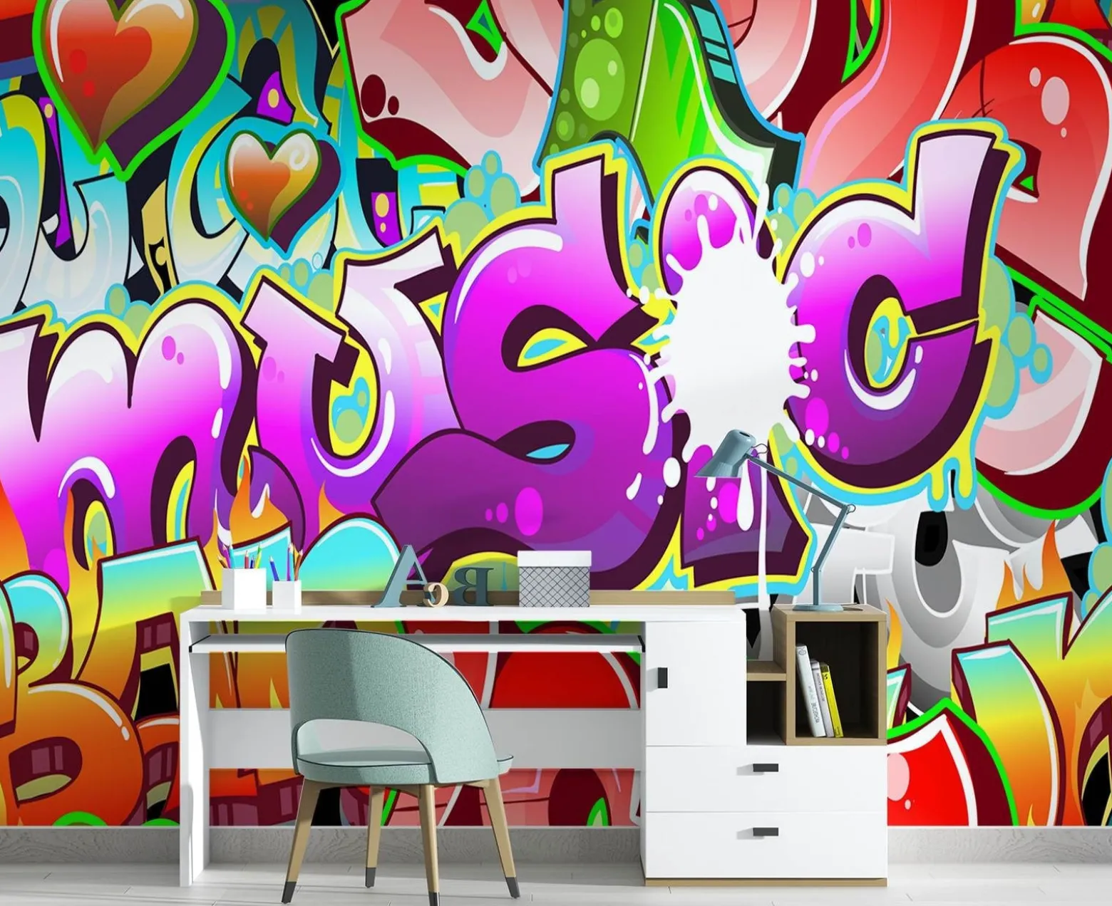 Feeby Fototapeta, Kolorowe graffiti napisy 150x105