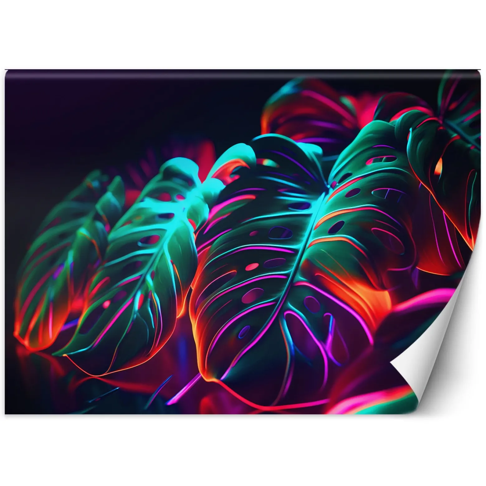 Feeby Fototapeta, Liście monstera w futurystycznym stylu 150x105