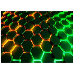 Feeby Fototapeta, Neonowe kształty abstrakcja 3D 150x105