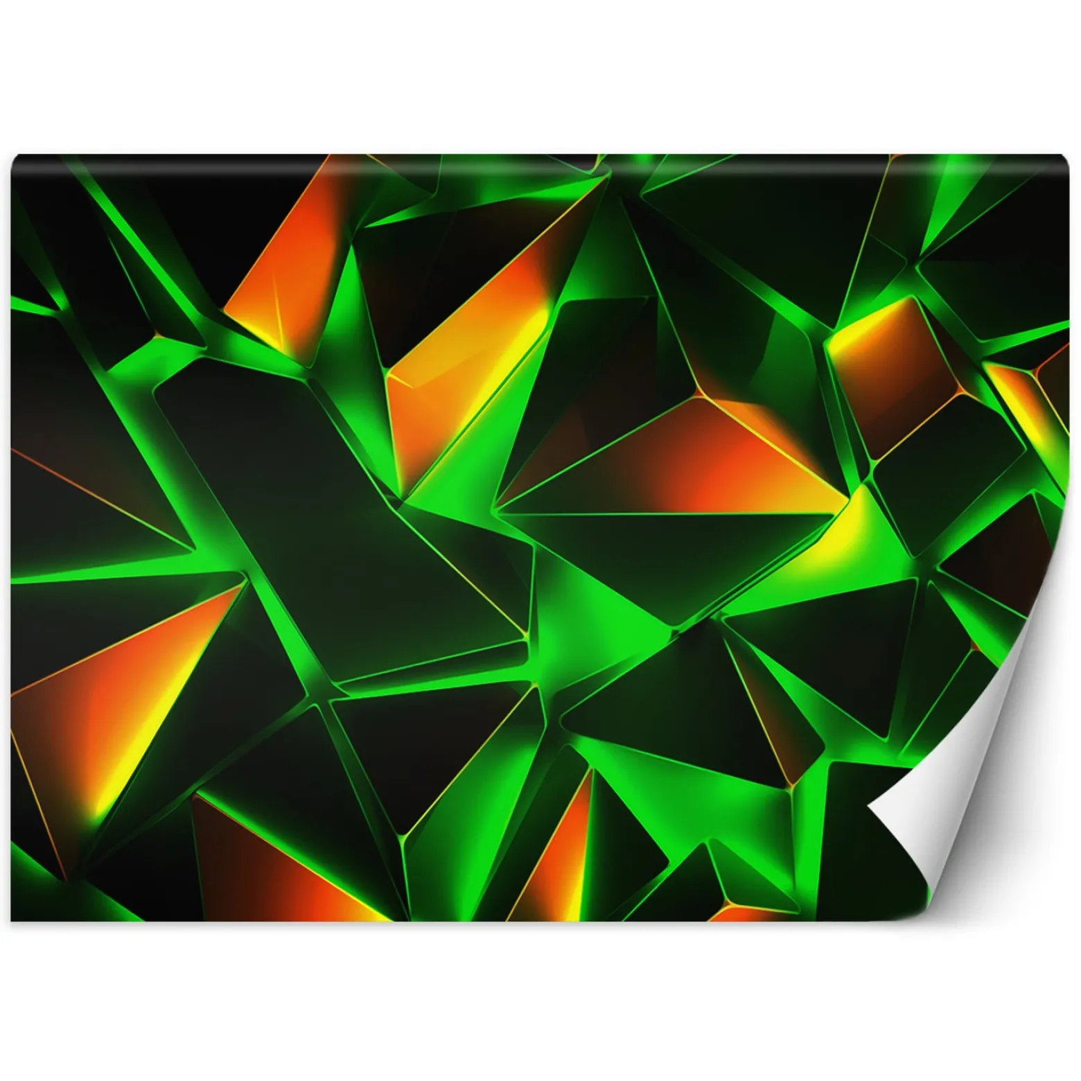 Feeby Fototapeta, Zielona abstrakcja geometryczna 3D 150x105